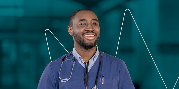 Healthcare worker wearing scrubs and a stethoscope, ready to work for immediate openings